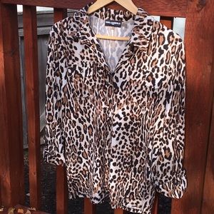 Karl Lagerfeld cheetah blouse.